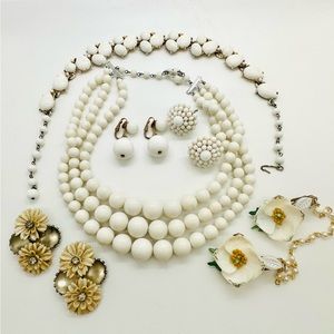 Vintage White Jewelry lot